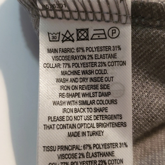 French Connection White Peter Pan Collar Grey Size 6 Dress Fit and Flare - Picture 9 of 9